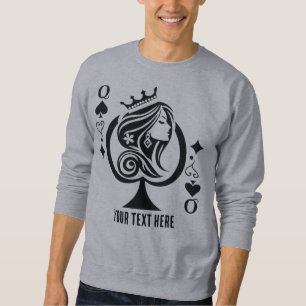 Queen of Spades playing card symbol with elegant Sweatshirt