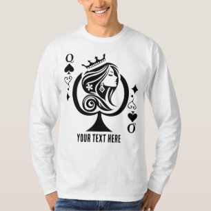Queen of Spades playing card symbol with elegant T-Shirt