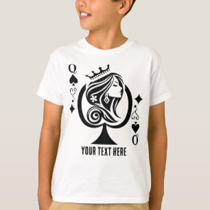Queen of Spades playing card symbol with elegant T-Shirt