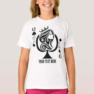 Queen of Spades playing card symbol with elegant T-Shirt