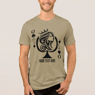 Queen of Spades playing card symbol with elegant Tri-Blend Shirt