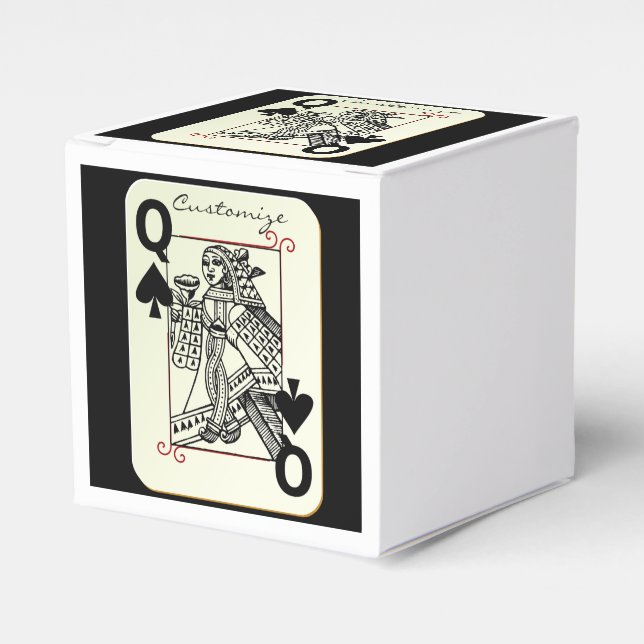 Queen of Spades playing card Thunder_Cove Favour Box (Front Side)