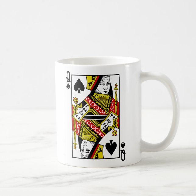 Queen of Spades Playing Cards Coffee Mug (Right)
