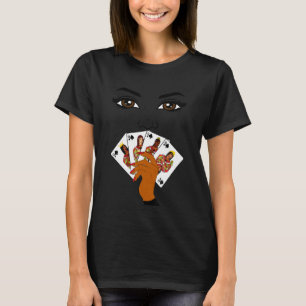 Queen Of Spades Playing Cards Four Modern Trendy F T-Shirt