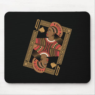 Queen Of Spades Poker Card Afro American Black His Mouse Mat