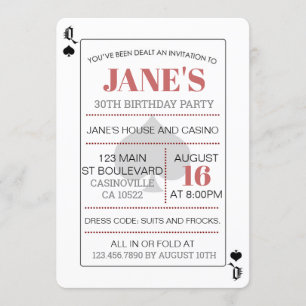 Queen of Spades Poker Playing Card Casino Birthday