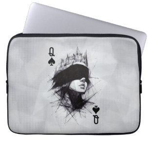 Queen of Spades (Style 3) Fine Art Drawing Laptop Sleeve
