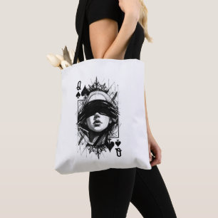 Queen of Spades (Style 4) Fine Art Drawing Tote Bag