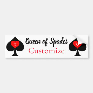 Queen of Spades Tarot Card Thunder_Cove Bumper Sticker
