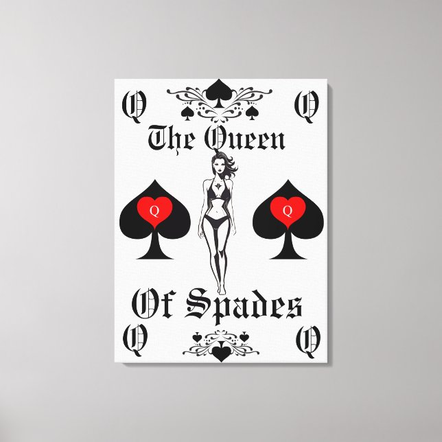 Queen of Spades Tarot Card Thunder_Cove Canvas Print (Front)