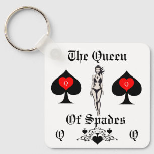 Queen of Spades Tarot Card Thunder_Cove Key Ring