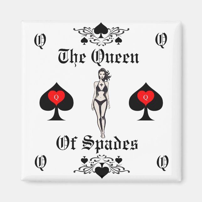 Queen of Spades Tarot Card Thunder_Cove Magnet (Front)