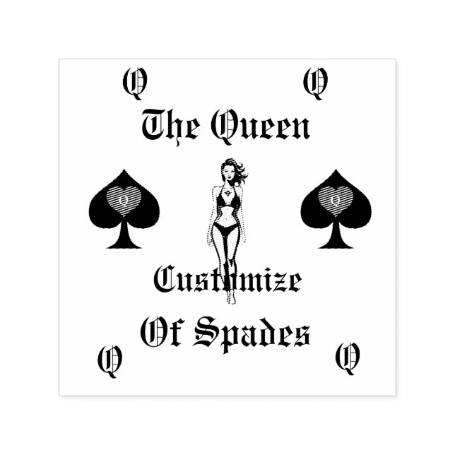 Queen of Spades Tarot Card Thunder_Cove Self-inking Stamp (Design)
