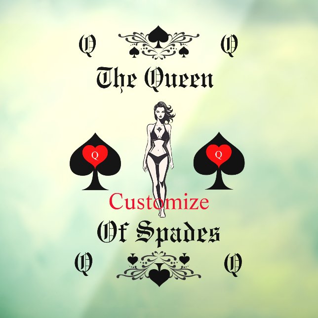 Queen of Spades Tarot Card Thunder_Cove Window Cling (Sheet 3)