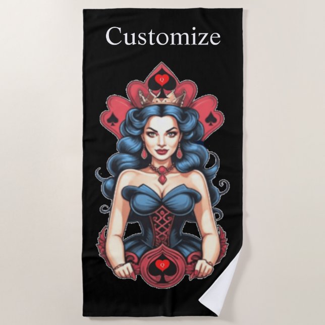 Queen of Spades Thunder_Cove Beach Towel (Front)