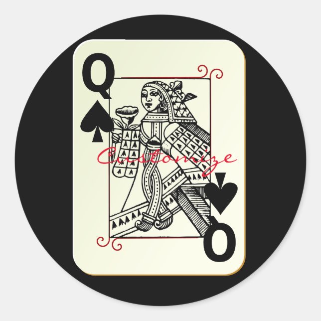 Queen of Spades Thunder_Cove Classic Round Sticker (Front)