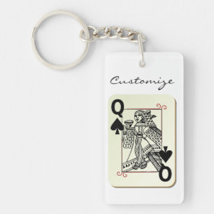 Queen of Spades Thunder_Cove Key Ring