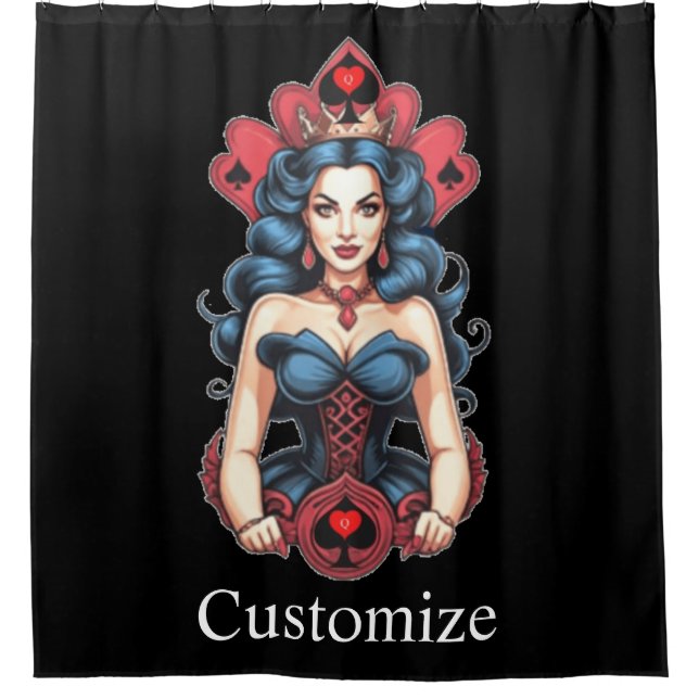 Queen of Spades Thunder_Cove Shower Curtain (Front)