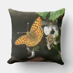 Queen of Spain fritillary Butterfly Throw Pillow