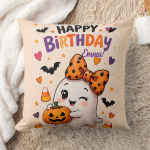 Queen of Spooks Halloween Pumpkin Design Cushion