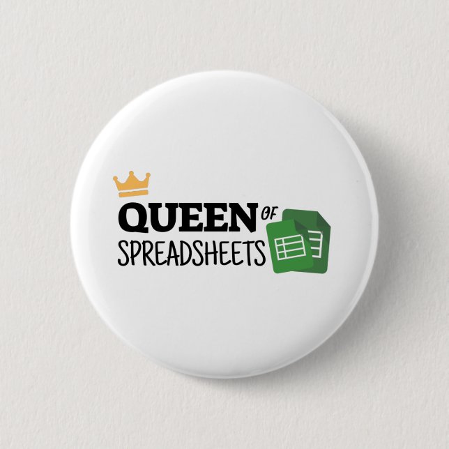 Queen of spreadsheets button (Front)