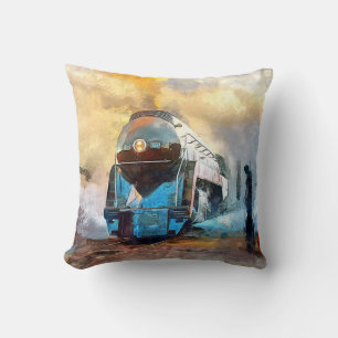 Queen of Steam J 611 Norfolk & Western Steam Train Cushion