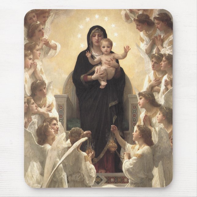 Queen of the Angels Regina Angelorum by Bouguereau Mouse Mat (Front)
