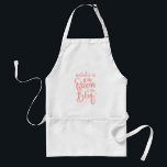 Queen of the BBQ Standard Apron<br><div class="desc">Modern script text BBQ design in summery coral red.</div>