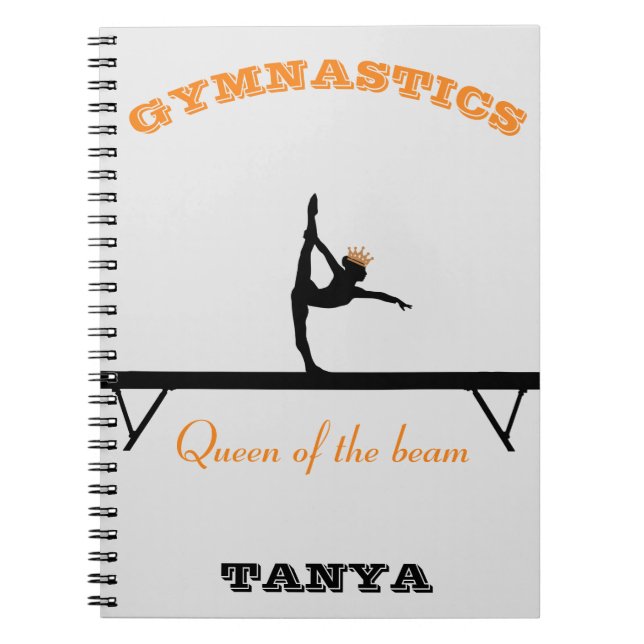 Queen of the Beam Gymnastics Crown Notebook (Front)