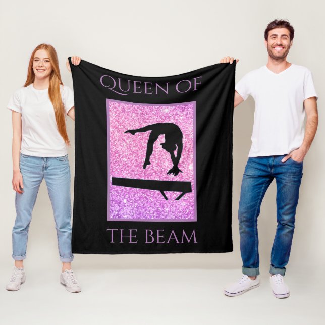 Queen of the Beam Gymnastics Fleece Blanket (In Situ)
