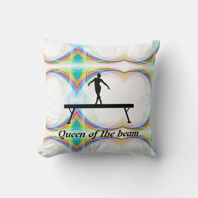 Queen of the Beam Personalised Gymnastics Cushion (Front)