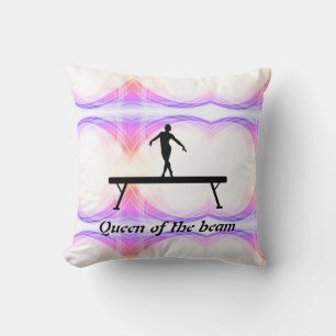 Queen of the Beam Personalised Gymnastics Pastel Cushion