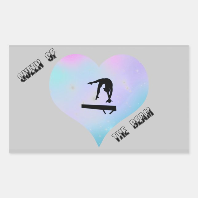 Queen of the Beam Rectangle Gymnastics Stickers (Front)