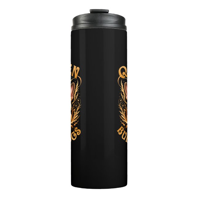Queen of the bulldogs french bulldog mum thermal tumbler (Front)