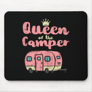 Queen Of The Camper Cute Camping Van Camp Trailer Mouse Mat