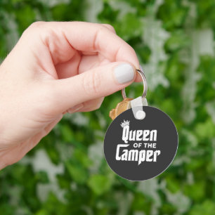 Queen Of The Camper Funny Camping Outdoor Women RV Key Ring