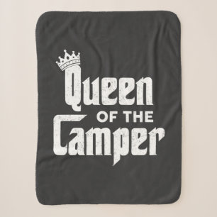 Queen Of The Camper Funny Camping Outdoor Women RV Sherpa Blanket