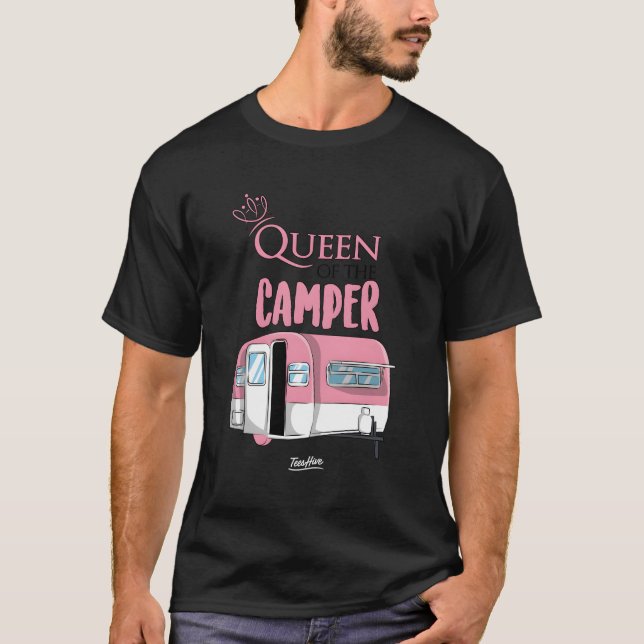 Queen Of The Camper Funny Camping Queen Themed T-Shirt (Front)