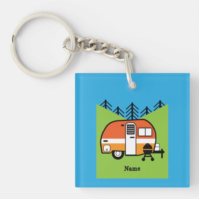 Queen of the Camper - Funny Camping RV Caravan Doo Key Ring (Front)