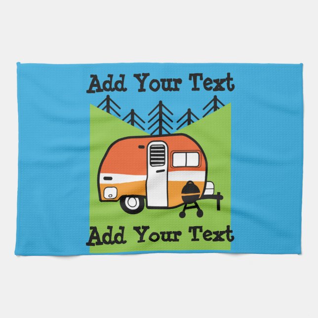 Queen of the Camper - Funny Camping RV Caravan Doo Tea Towel (Horizontal)