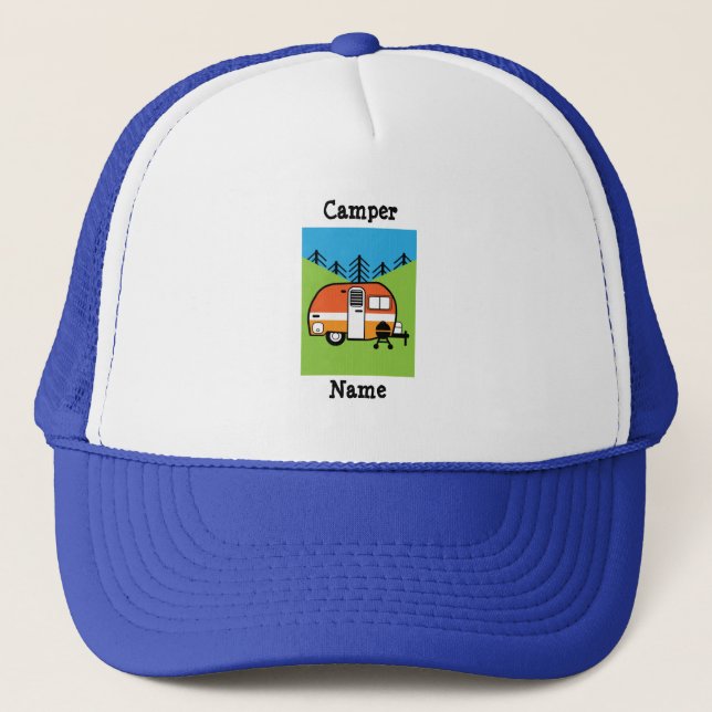 Queen of the Camper - Funny Camping RV Caravan Doo Trucker Hat (Front)