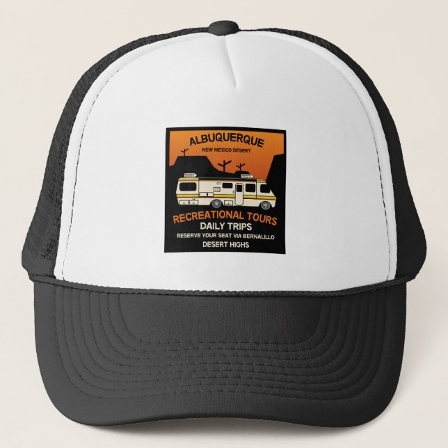 Queen of the Camper - Funny Camping RV Caravan Trucker Hat (Front)