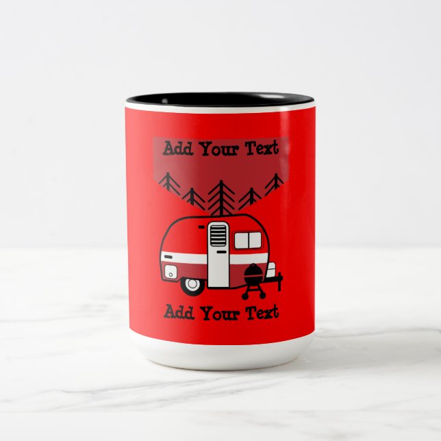 Queen of the Camper - Funny Camping RV  Two-Tone Coffee Mug (Center)