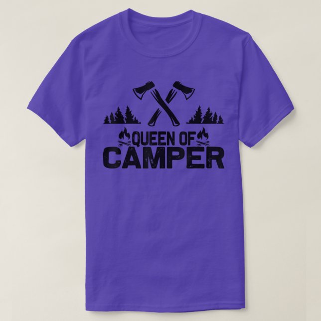 Queen of the Camper Leopard Women Camper Camping T T-Shirt (Design Front)
