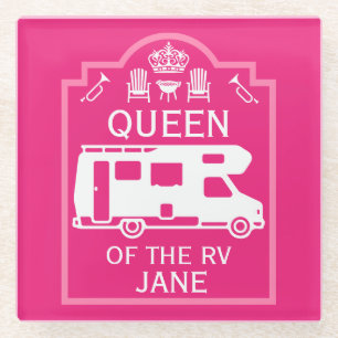 Queen Of The Camper RV Glass Coaster