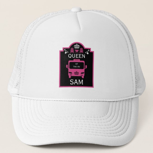 Queen Of The Camper RV Trucker Hat (Front)