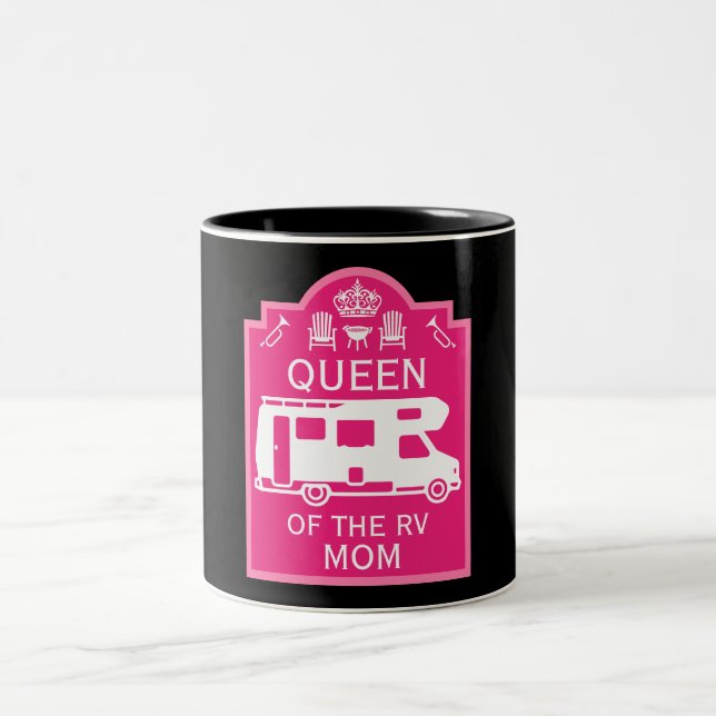 Queen Of The Camper RV Two-Tone Coffee Mug (Center)