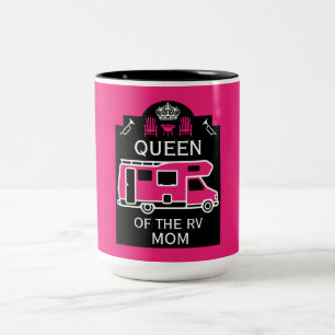 Queen Of The Camper RV Two-Tone Coffee Mug