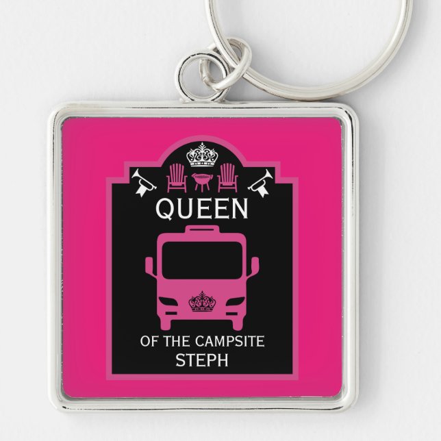 Queen Of The Campsite Key Ring (Front)
