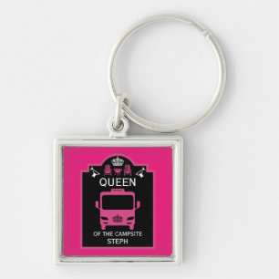 Queen Of The Campsite Key Ring